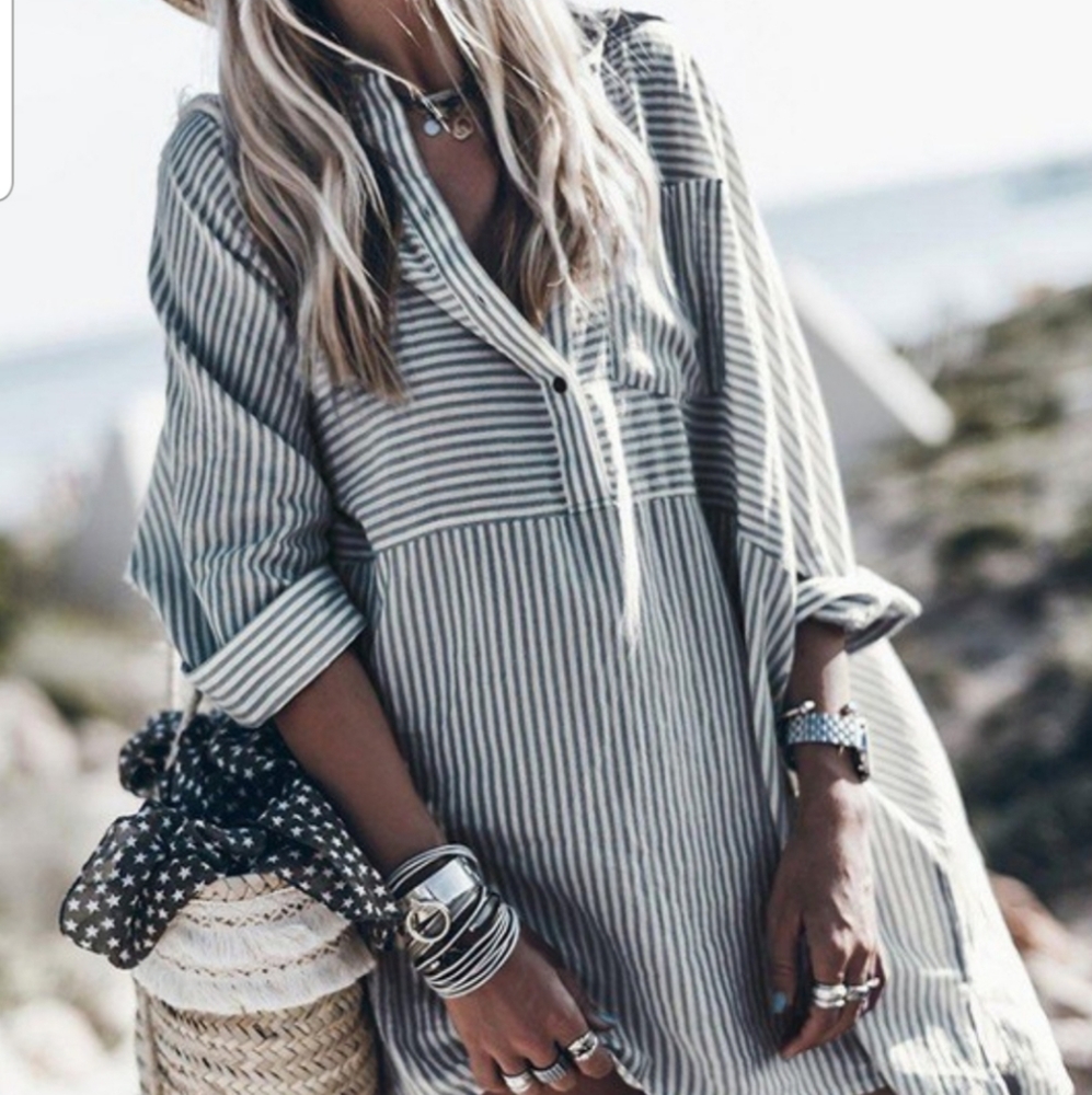 Casual Button Up Shirt Dress